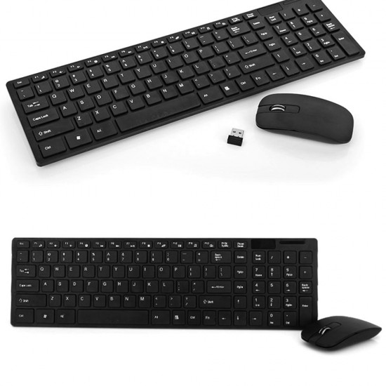 K-06 2.4G Wireless Keyboard and Mouse Combo Computer Keyboard with Mouse Plug and Play for Laptop Black