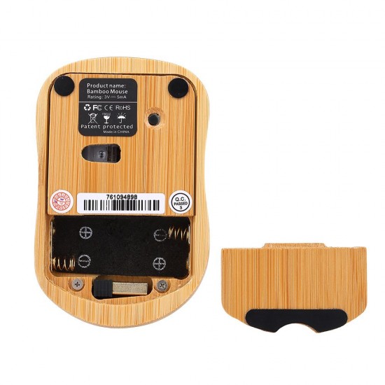 2.4G Wireless Bamboo PC Keyboard and Mouse Combo Computer Keyboard Handcrafted Natural Wooden Plug and Play Yellow