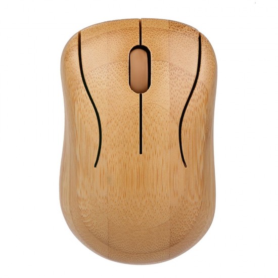 2.4G Wireless Bamboo PC Keyboard and Mouse Combo Computer Keyboard Handcrafted Natural Wooden Plug and Play Yellow