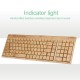 2.4G Wireless Bamboo PC Keyboard and Mouse Combo Computer Keyboard Handcrafted Natural Wooden Plug and Play Yellow