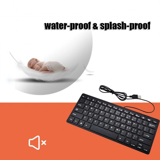 USB Mini Keyboard with Chocolate Buttons Stylish and Portable Keyboard for Desktop, Laptop Use at Home and Office (White)