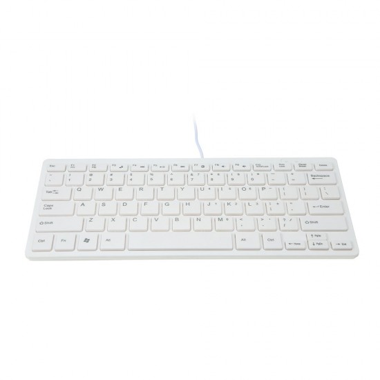 USB Mini Keyboard with Chocolate Buttons Stylish and Portable Keyboard for Desktop, Laptop Use at Home and Office (White)