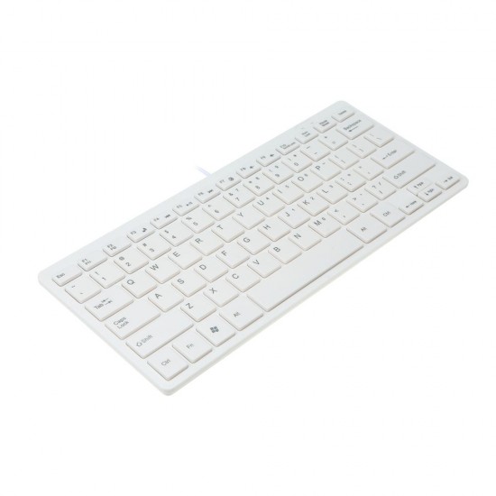 USB Mini Keyboard with Chocolate Buttons Stylish and Portable Keyboard for Desktop, Laptop Use at Home and Office (White)