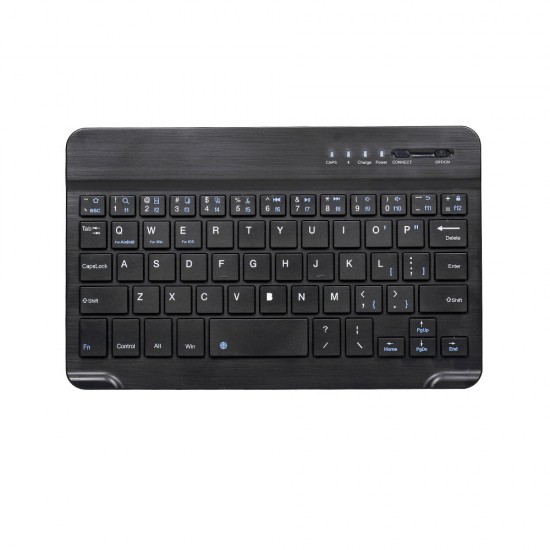 7-inch Wireless BT 3.0 Keyboard Mini Ultra-slim BT Keyboard for Tablet Smartphone Support iOS Windows Android Systems Black