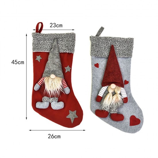 Christmas Stocking 17'' Xmas Character 3D Plush with Faux Fur Cuff Christmas Decorations and Party Accessory