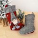 Christmas Stocking 17'' Xmas Character 3D Plush with Faux Fur Cuff Christmas Decorations and Party Accessory