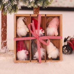 Christmas Decoration Box 6 Dolls Pendant Tree Hanging Ornaments Christmas Crafts Elves Decorations Style A