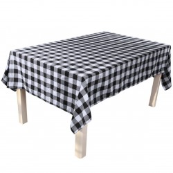 Christmas Day Grid Tablecloth Home Use Rectangle Picnic Table Cover for Outdoor and Indoor Use