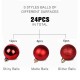 24pcs Christmas Ball Ornaments with Lanyards 3cm/1.2in Christmas Tree Ornaments Balls Shiny Matte Glitter Balls Shatterproof Christmas Decorations for Holiday Wedding