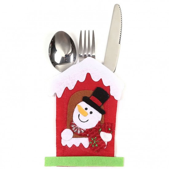 Mini Christmas Cutlery Tableware Holders Mini Santa Silverware Holders Candy Covers Wine Bottle Decor Gift Thanksgiving Day Holiday Festivals Dinner Decor