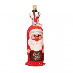 Christmas Wine Bottle Covers/Bags Holiday Wine Bottle Covers Santa Clause,Snowman & Reindeer Drawstring Bags Christmas Decor Gift(Santa)