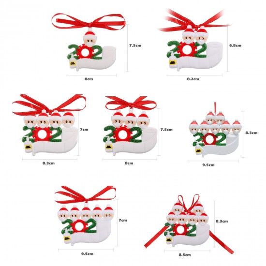 3pcs Christmas Tree Hanging Ornaments 2020 Santa Claus Christmas Tree Pendant DIY Personalized Christmas Decoration for Xmas Tree