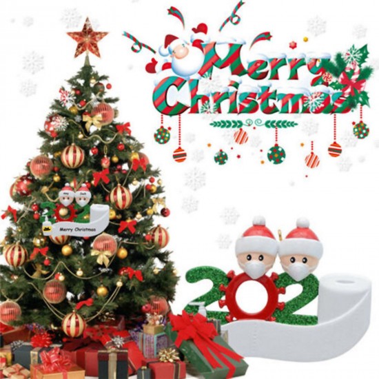 3pcs Christmas Tree Hanging Ornaments 2020 Santa Claus Christmas Tree Pendant DIY Personalized Christmas Decoration for Xmas Tree