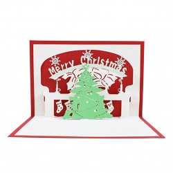 3D Pop Up Christmas Cards Greeting Holiday Cards with Envelope Xmas Decoration Ornament Xmas New Year Holiday Festivals Gift