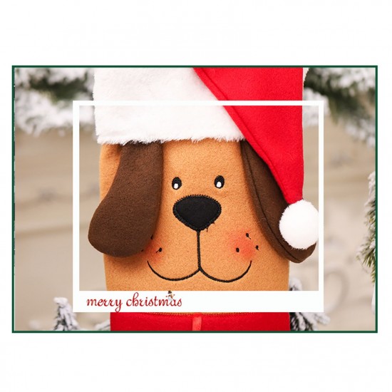 Christmas Decoration Supplies Creative Cute Cartoon Puppy Christmas Stockings Khaki Dog Christmas Puppy Socks