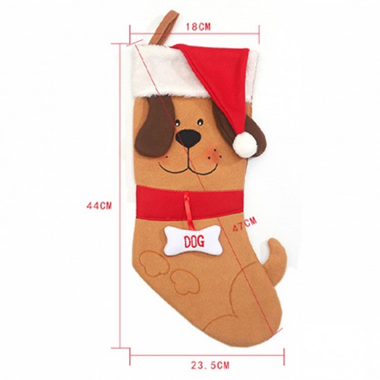 Christmas Decoration Supplies Creative Cute Cartoon Puppy Christmas Stockings Khaki Dog Christmas Puppy Socks