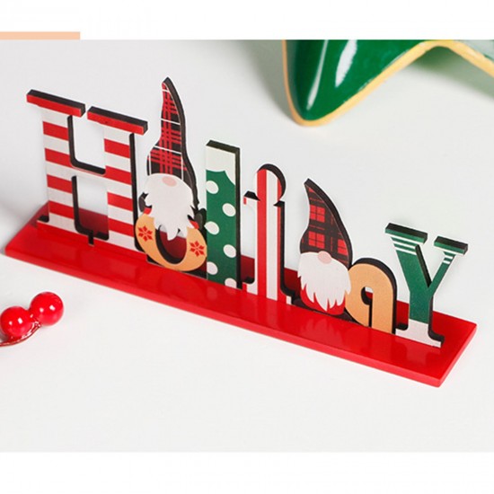 Christmas Table Decorations Wooden Xmas Table Centerpiece Sign Desk Decoration Ornaments Display for Christmas Party Supplies Dinner Room Holiday Decor Gifts