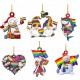 6Pcs Christmas Pendants Christmas Tree Rearview Mirror Hanging Pendant Christmas Decoration