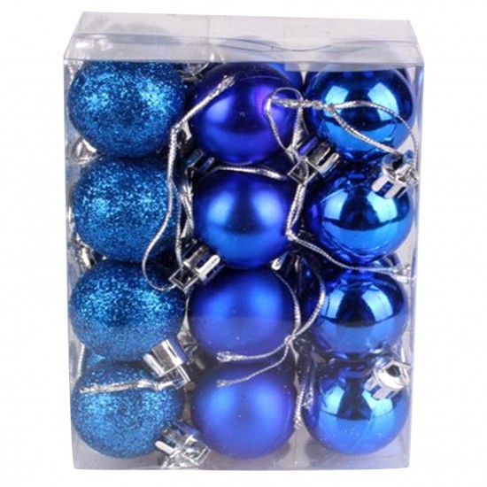 24PCS Christmas Balls Set 3cm Christmas Pendant Decorative Balls Christmas Tree Shatterproof Ornaments Ball for Christmas Trees Wedding Party Home Decoration