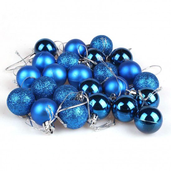 24PCS Christmas Balls Set 3cm Christmas Pendant Decorative Balls Christmas Tree Shatterproof Ornaments Ball for Christmas Trees Wedding Party Home Decoration