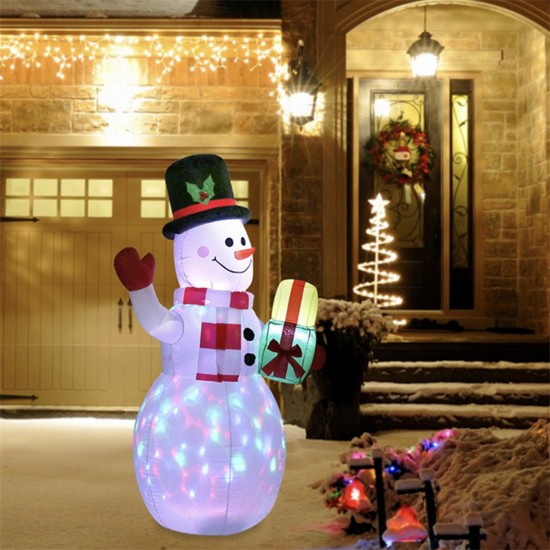 Christmas Inflatable Air Model Inflatable Christmas Snowman Colorful Rotating Lamp Christmas Yard Decoration