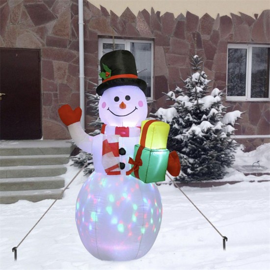 Christmas Inflatable Air Model Inflatable Christmas Snowman Colorful Rotating Lamp Christmas Yard Decoration