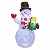 Christmas Inflatable Air Model Inflatable Christmas Snowman Colorful Rotating Lamp Christmas Yard Decoration