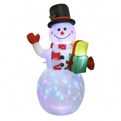 Christmas Inflatable Air Model Inflatable Christmas Snowman Colorful Rotating Lamp Christmas Yard Decoration