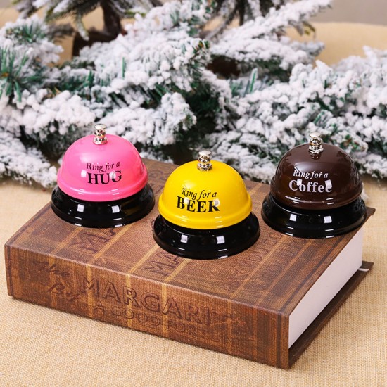 Christmas Craft Bell, Metal Call Bell, Desk Bell Service Bell for Restaurant Club Customer Service, Holiday Decorations