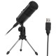 Professional Studio Microphone USB Metal Condenser Recording Microphone with Cardioid Studio Recording Mic for PC Laptop Black