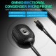 Omnidirectional Condenser Microphone Conference Microphone Capacitor Mic for Video Chat/ Online Teaching/Live Streaming Black