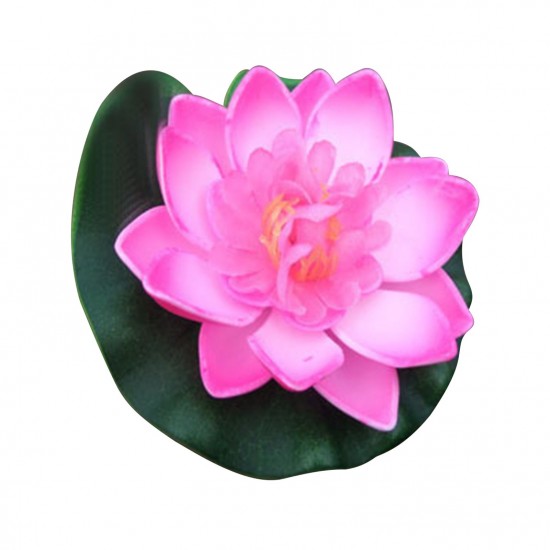 4 Inch Artificial Floating Lotus Flowers Water Ponds Foam Lotus Leaf Fake Lily Pad Floating Pool Home Pond Decoration Plants