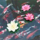 4 Inch Artificial Floating Lotus Flowers Water Ponds Foam Lotus Leaf Fake Lily Pad Floating Pool Home Pond Decoration Plants