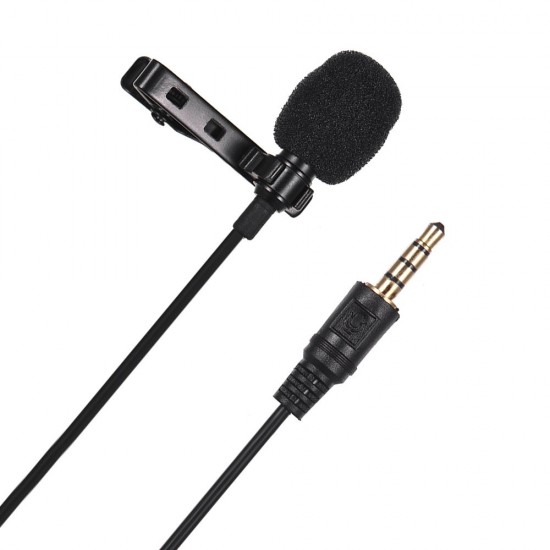 Mini Tie Lapel Clip-on Wired Microphone Mic 3.5mm Plug for Smartphone PC Laptop Chatting Singing Karaoke with Carry Case