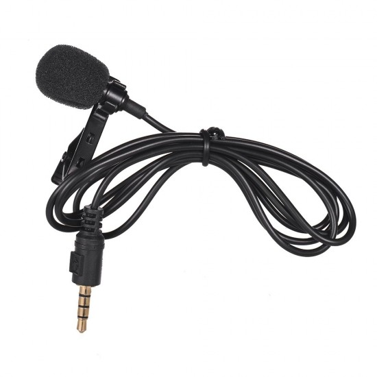 Mini Tie Lapel Clip-on Wired Microphone Mic 3.5mm Plug for Smartphone PC Laptop Chatting Singing Karaoke with Carry Case