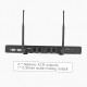 D2 Professional 4-Channel UHF Wireless Conference Microphone System 6.35mm & XLR Outputs Dual Antenna with Rack-Mount Receiver 4 Desktop Mics