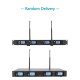 D2 Professional 4-Channel UHF Wireless Conference Microphone System 6.35mm & XLR Outputs Dual Antenna with Rack-Mount Receiver 4 Desktop Mics