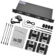 D2 Professional 4-Channel UHF Wireless Conference Microphone System 6.35mm & XLR Outputs Dual Antenna with Rack-Mount Receiver 4 Desktop Mics