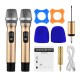 Portable UHF Wireless Microphone Mic System with 1 Receiver and 2 Handheld Microphones for Karaoke Business Meeting Speech Live Performance Tour Guiding