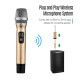 Portable UHF Wireless Microphone Mic System with 1 Receiver and 2 Handheld Microphones for Karaoke Business Meeting Speech Live Performance Tour Guiding