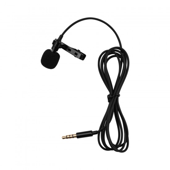 Professional Clip-On Microphone 3.5mm Audio Plug for Smartphones Comes with 2 Meters Extension Wire