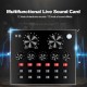 Multifunctional Live Sound Card and BM800 Suspension Microphone Kit Broadcasting Recording Condenser Microphone Set Intelligent Volume Adjustable Audio Mixer Sound Card for Computer PC Live Sound