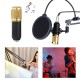 Multifunctional Live Sound Card and BM800 Suspension Microphone Kit Broadcasting Recording Condenser Microphone Set Intelligent Volume Adjustable Audio Mixer Sound Card for Computer PC Live Sound