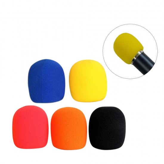 5pcs/lot Universal Mic Accessories Foam Cover Handheld Microphone Windshield Sponge Cap Ball Shape Microphone Windscreen for KTV Karaoke DJ