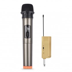 Handheld Wireless Microphone VHF Dynamic Mic with Portable Mini Receiver 6.35mm Plug Compatible with Speaker Karaoke System Home Theater System Amplifier Sound Card Mixer for Karaoke Speech Meeting Stage Performance