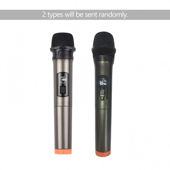 Handheld Wireless Microphone VHF Dynamic Mic with Portable Mini Receiver 6.35mm Plug Compatible with Speaker Karaoke System Home Theater System Amplifier Sound Card Mixer for Karaoke Speech Meeting Stage Performance