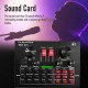 Multifunctional Live V8X Sound Card and BM800 Suspension Microphone Kit Broadcasting Recording Condenser Microphone Set Intelligent Audio Mixer Sound Card for Computers and Mobilephone