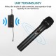 Portable UHF Microphone Set with Dual Handheld Microphones Rechargeable Receiver Frequency Modulation Plug-and-Play Dynamic Microphone Suitable for Home Entertainment Speech Live Streaming Video Recording