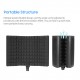 Microphone Isolation Screen with High-Density Absorbing Sponge 3-Panel Foldable Windshield Mini Wind Screen Board Sound Insulation Cover for Recording Studio Sound Absorbing Recording Equipment with Tripod Pop Filter Microphone Stand