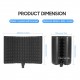 Microphone Isolation Screen with High-Density Absorbing Sponge 3-Panel Foldable Windshield Mini Wind Screen Board Sound Insulation Cover for Recording Studio Sound Absorbing Recording Equipment with Tripod Pop Filter Microphone Stand